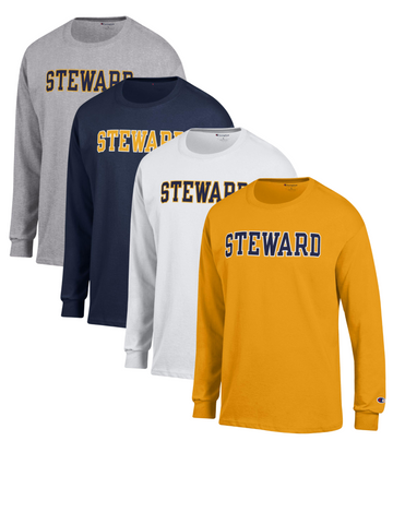 "STEWARD" Basic LONG Sleeve Tee by Champion (Youth and Adult)