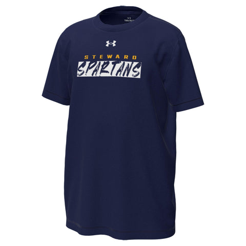 Navy Tech Stretch Short Sleeve Tee by Under Armour (youth)