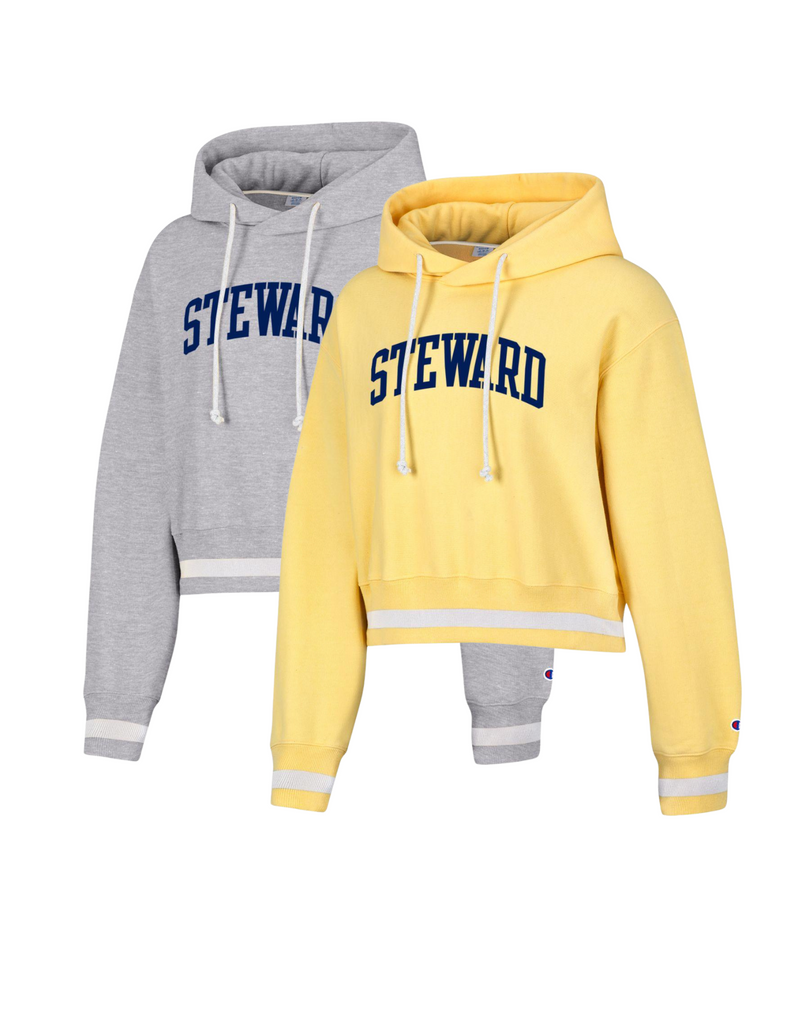 Yellow champion top hoodie cropped